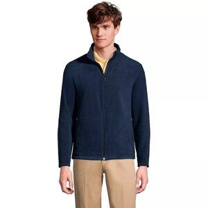 Lands' End Boys' L 14-16 Regular Navy Blue Fleece Full-Zip Jacket warm fall